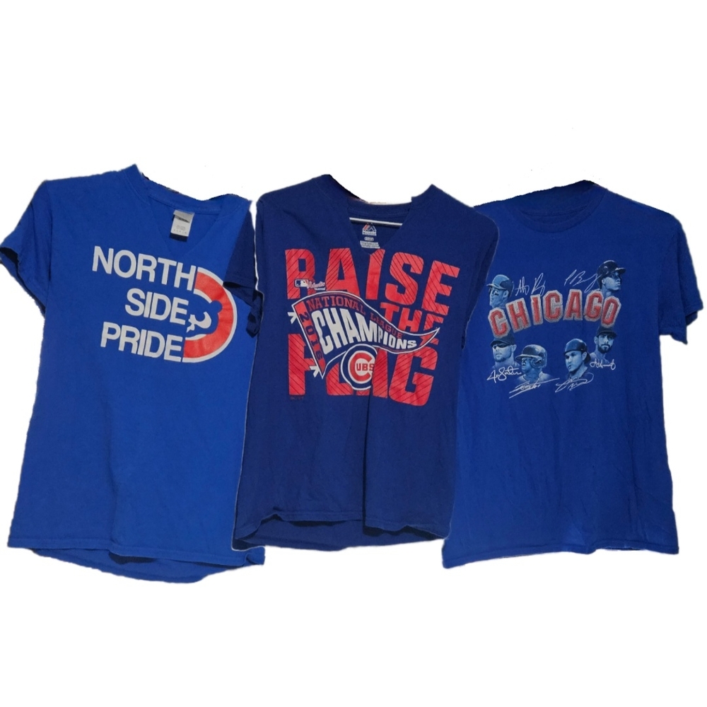 Lot Of 3 Chicago Cubs T Shirts Size Small